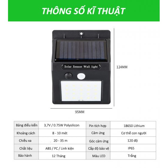 ⚡NowShip HÀNG ĐỘC⚡ Đèn led Năng lượng mặt trời cảm biến người - không cần câu điện