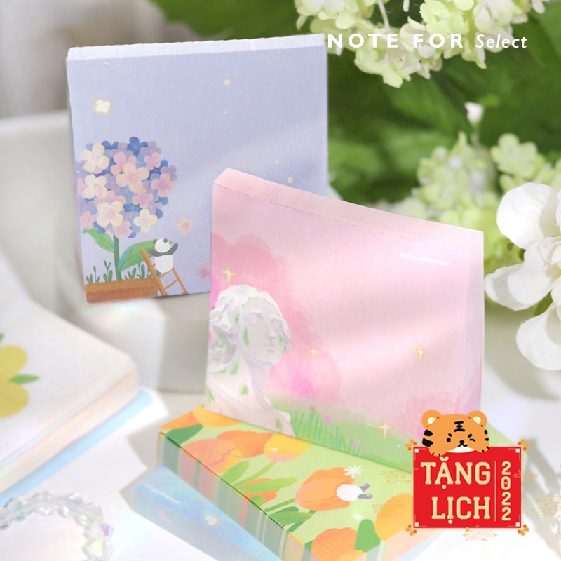 Giấy Note Vintage 100 Tờ Giấy Nhớ Ghi Chú Cute Dễ Thương SWEET HEART Trang Trí Sổ Planner Bullet Journal Hàn Quốc