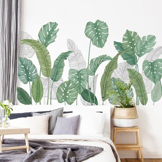 Decal dán tường chân tường lá cây phong cách bắc ấu