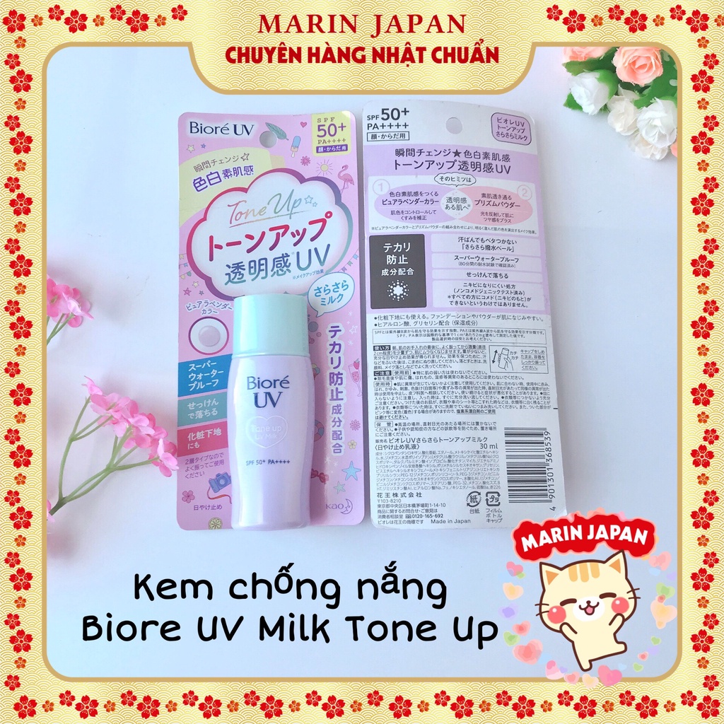 Kem chống nắng vật lí Biore UV Bright Milk , Face Milk , Perfect Milk hợp da dầu,da khô chuẩn nội địa Nhật Bản