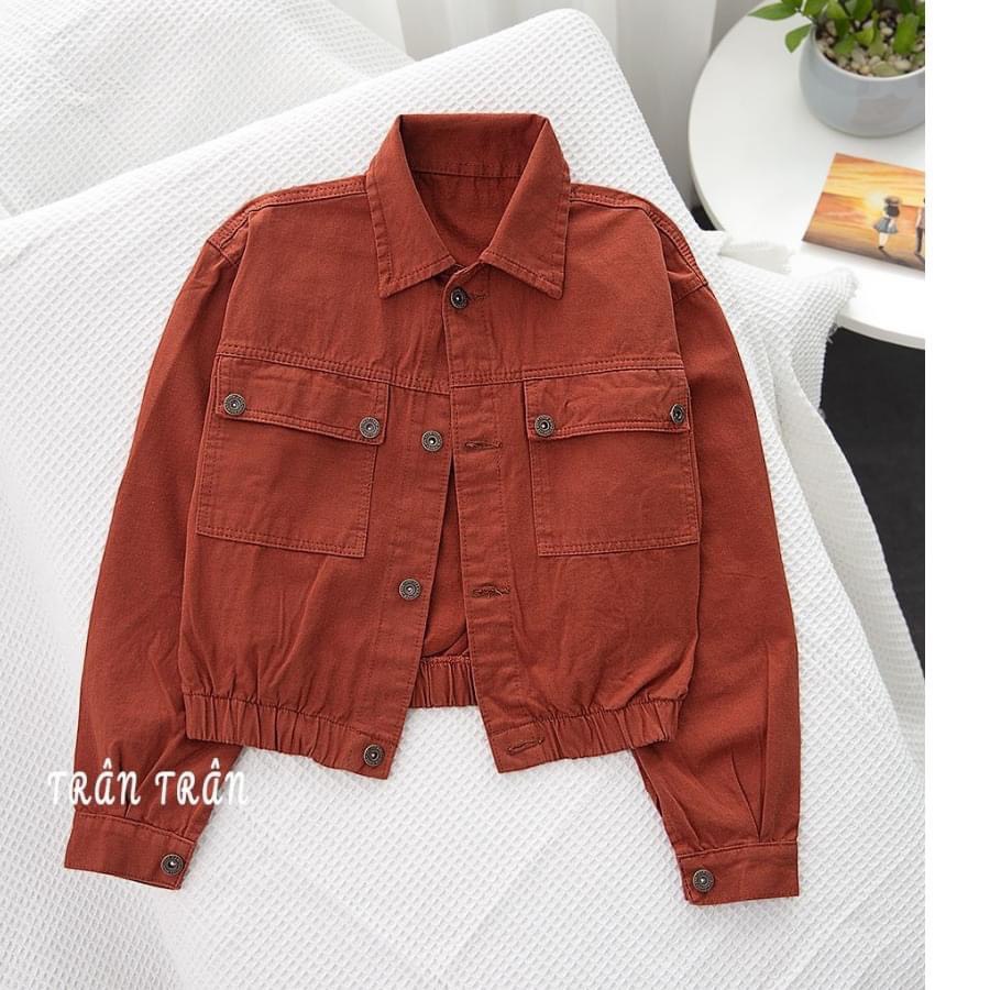 Áo kaki jean nữ-Hot trend bo chun crop siêu xinh Saigonmen