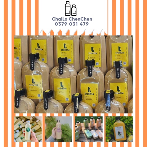 Set 10 Chai nhựa đựng trà sữa/nước ép/sữa chua trái cây