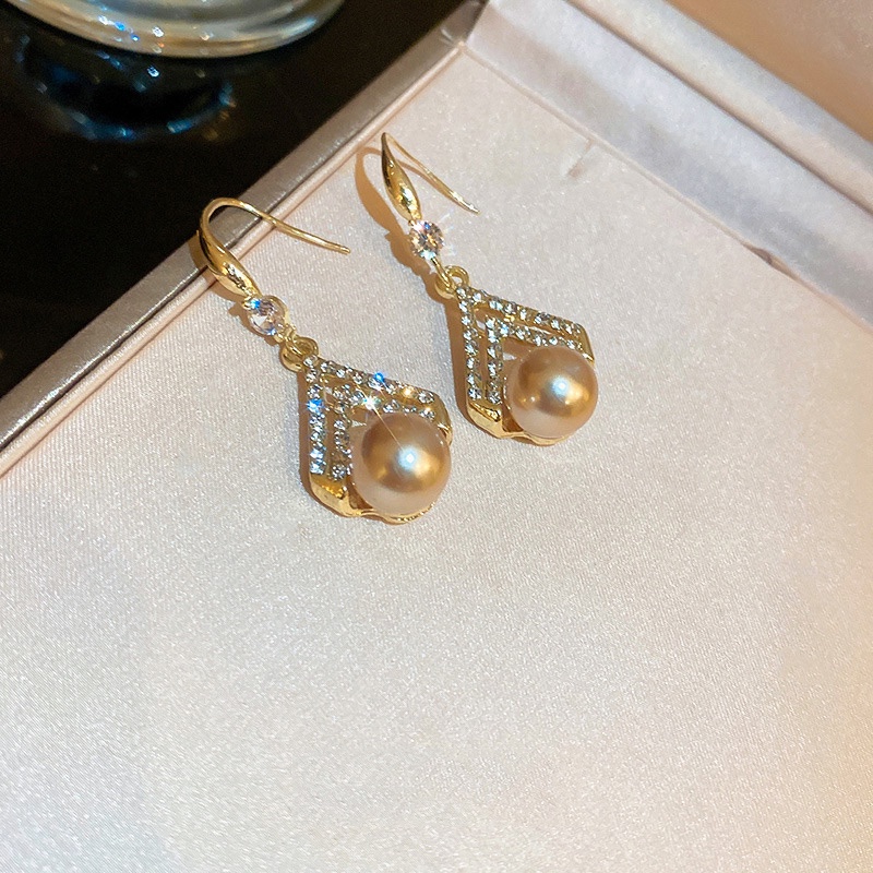 Bông Tai Đính Đá Ngọc Trai Giả Phong Cách Hàn Quốc Thời Trang