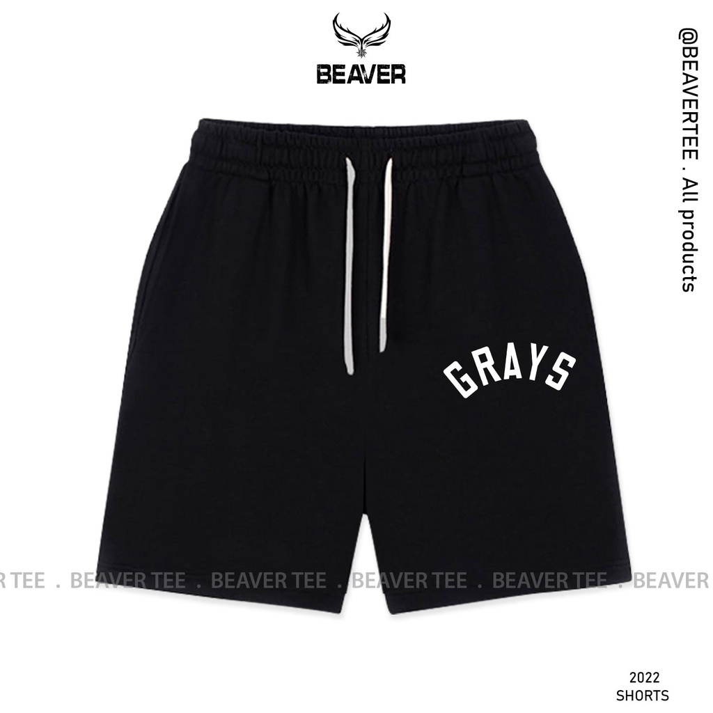 Áo trắng/ Quần đen Beaver Tee "GRAYS" Local Brand tay lỡ form rộng nam nữ Unisex Freeship Extra