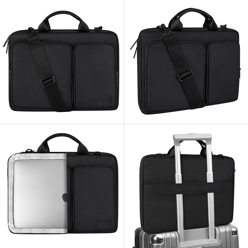 Túi chống sốc Laptop Macbook 2 ngăn to, quai xách quai đeo 2020