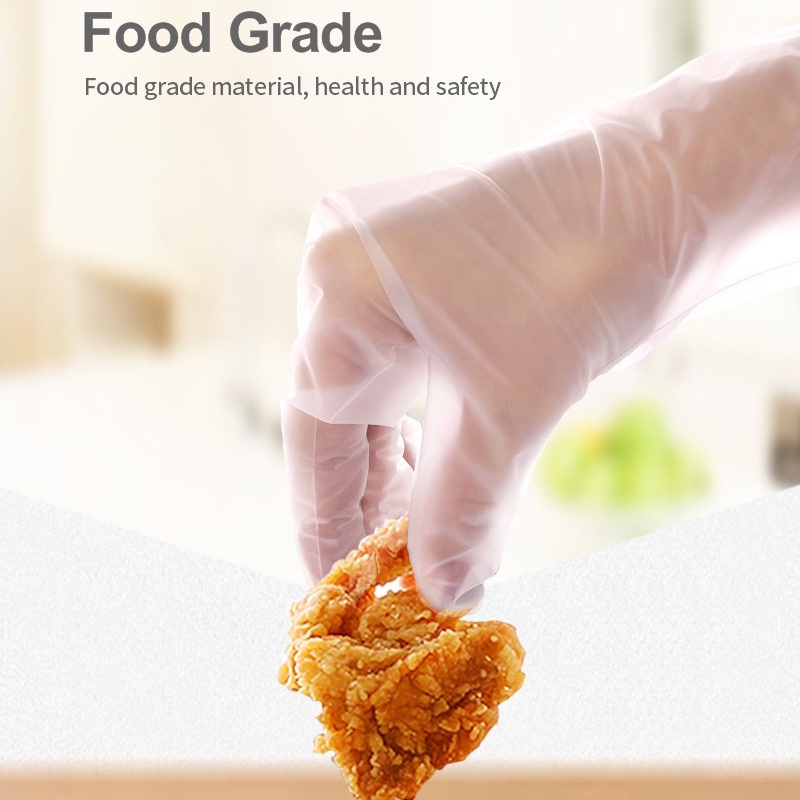 Set 100 Găng Tay Nhựa TPE Dày Co Giãn Chống Dầu Dùng Một Lần Thân Thiện Với Môi Trường Dùng Trong Nhà Bếp