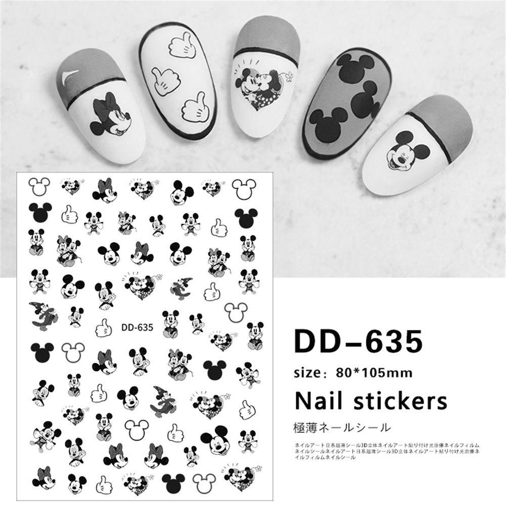 OCEANMAP Miếng Dán Trang Trí Móng Tay Hình Chuột Mickey Hoạt Hình Dễ Thương