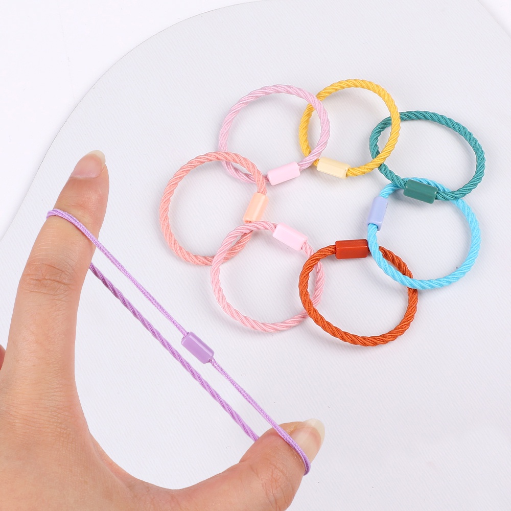 1 Dây Buộc Tóc Cao Su Mềm Mỏng Co Giãn Nhiều Màu Sắc Tùy Chọn Đơn Giản Không Đau Cho Bé Gái
