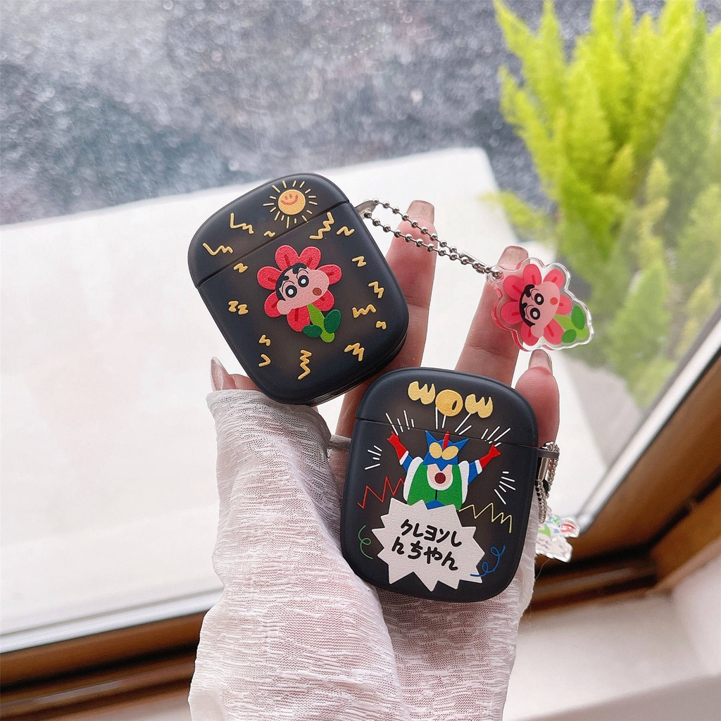 Vỏ Bảo Vệ Hộp Sạc Tai Nghe AirPods3 Gen 2021 3 Hình Oval / Hoa Hướng Dương / Cậu Bé Bút Chì Shin-Chan