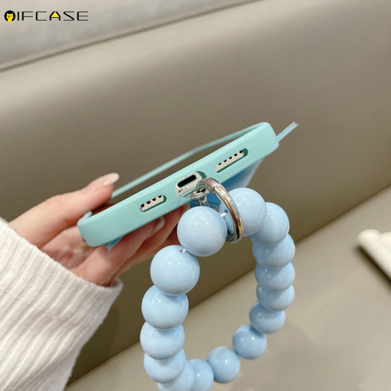 Ốp Điện Thoại Bằng Silicon Mềm Có Dây Vòng Tay Cho iPhone 13 12 11 Pro