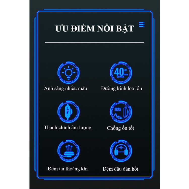 Tai Nghe Chụp Tai Gaming YH66 Có Mic Dùng 2 Giắc Chia 3.5mm