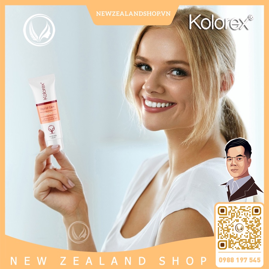 Kem thoa dưỡng ẩm vùng kín, kem bôi ngứa, nấm candida Kolorex Vaginal Cream new zealand 50g