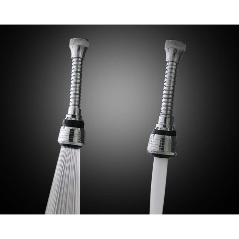 Đầu nối vòi rửa INOX tăng áp 2 chế độ nước xoay 360 độ, có bộ lọc, tiết kiệm nước