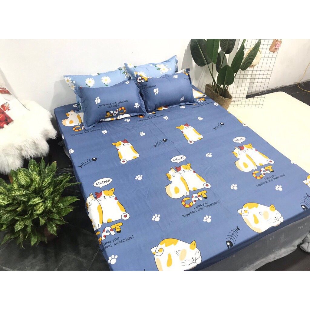 ( CHAT CHỌN MẪU)Set 1 drap nệm 2 vỏ gối nằm mẫu hưu hồng tại TPHCM