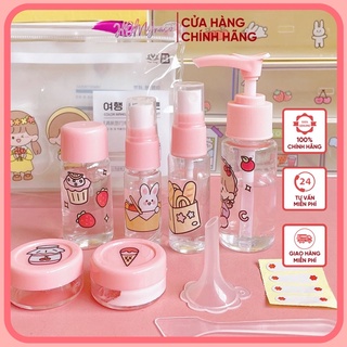 Bộ chiết mỹ phẩm nhiều món kèm túi Zip du lịch tiện dụng