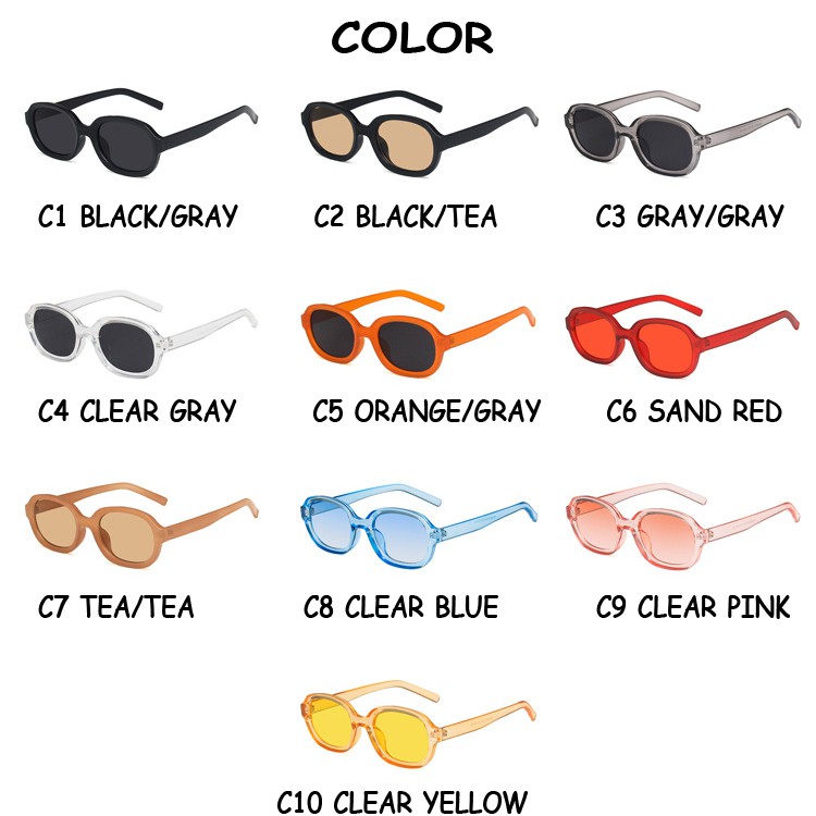 Kính mát gọng oval phong cách Hiphop thời trang Hàn Quốc