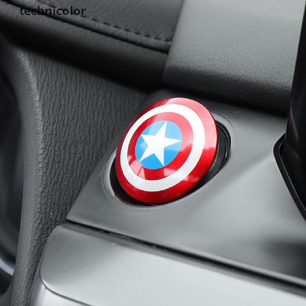Miếng Dán Công Tắc Khởi Động Xe Hơi Hình Captain America