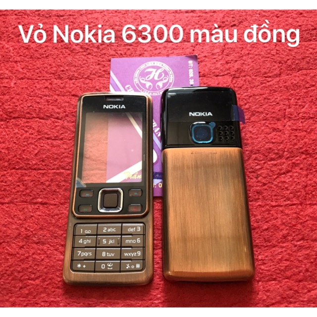 Vỏ Nokia 6300 màu đồng sọc vân đen bộ(mặt trước,mặt sau,khung sườn và bàn phím)