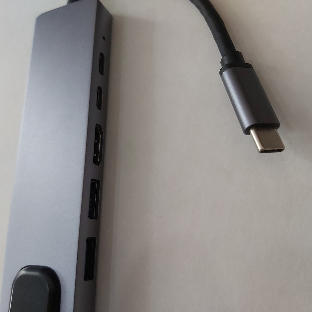 Hub USB C 6in1 ra HDMI, Ethernet RJ45 1000Mbps - hỗ trợ Thunderbolt 3 cho Macbook