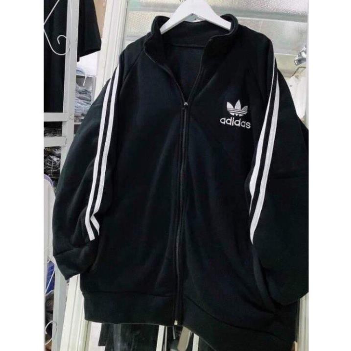 Áo khoác nỉ unisex form rộng- Áo nỉ khoá Adidas SIÊU HOT kẻ sọc