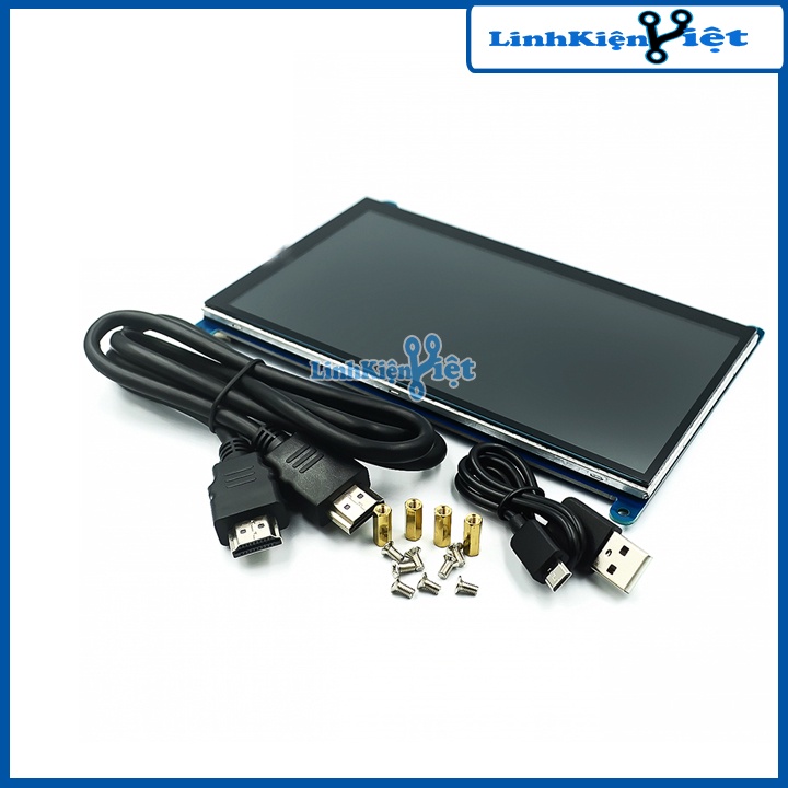 Màn Hình Raspberry 7Inch HD 1024x600 Cảm Ứng Điện Dung -Tặng Đĩa, Cáp HDMI, Cáp USB
