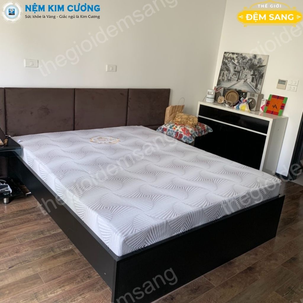 Nệm cao su non than hoạt tính WINNIES GREY chính hãng đệm Kim Cương chất lượng tốt giá rẻ thoáng mát dùng bốn mùa CS108