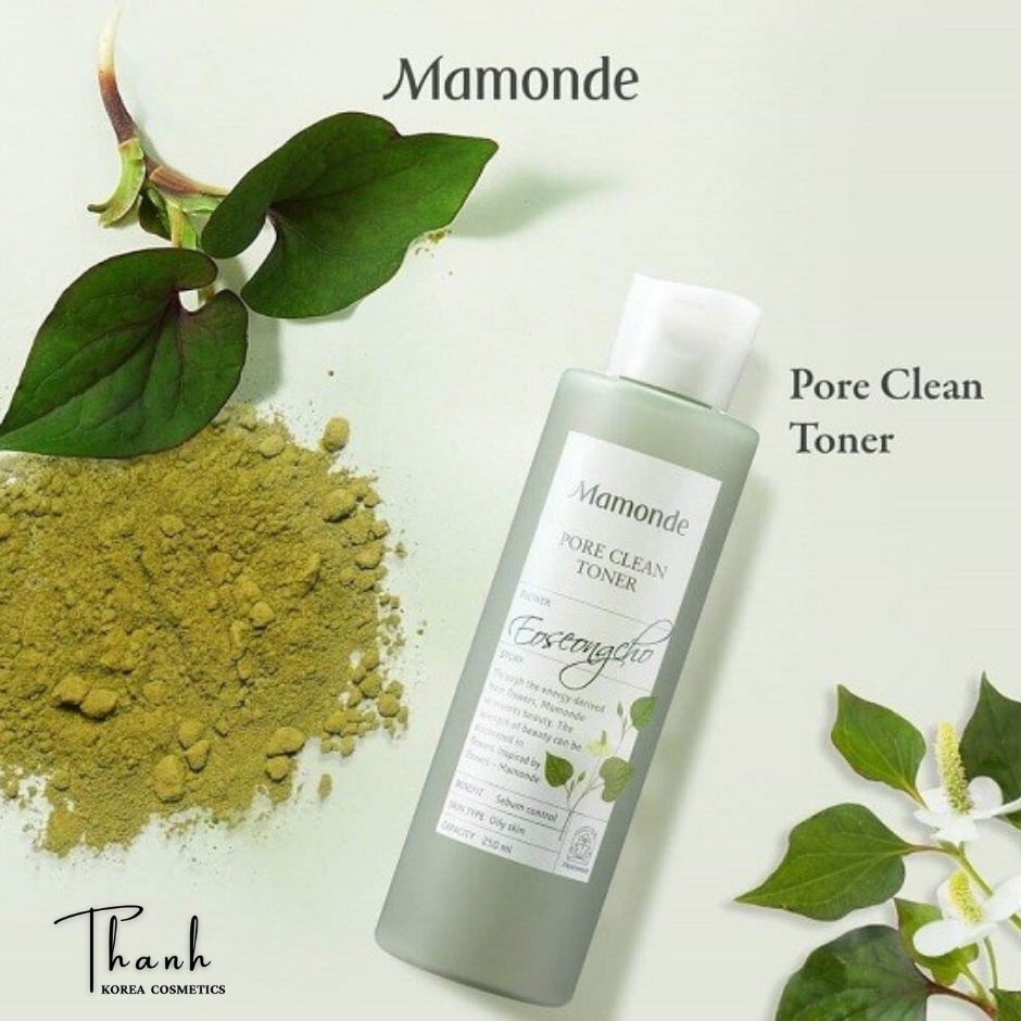 Toner diếp cá Mamonde Hàn Quốc, Nước hoa hồng cho da dầu mụn, se khít lỗ chân lông 250ml