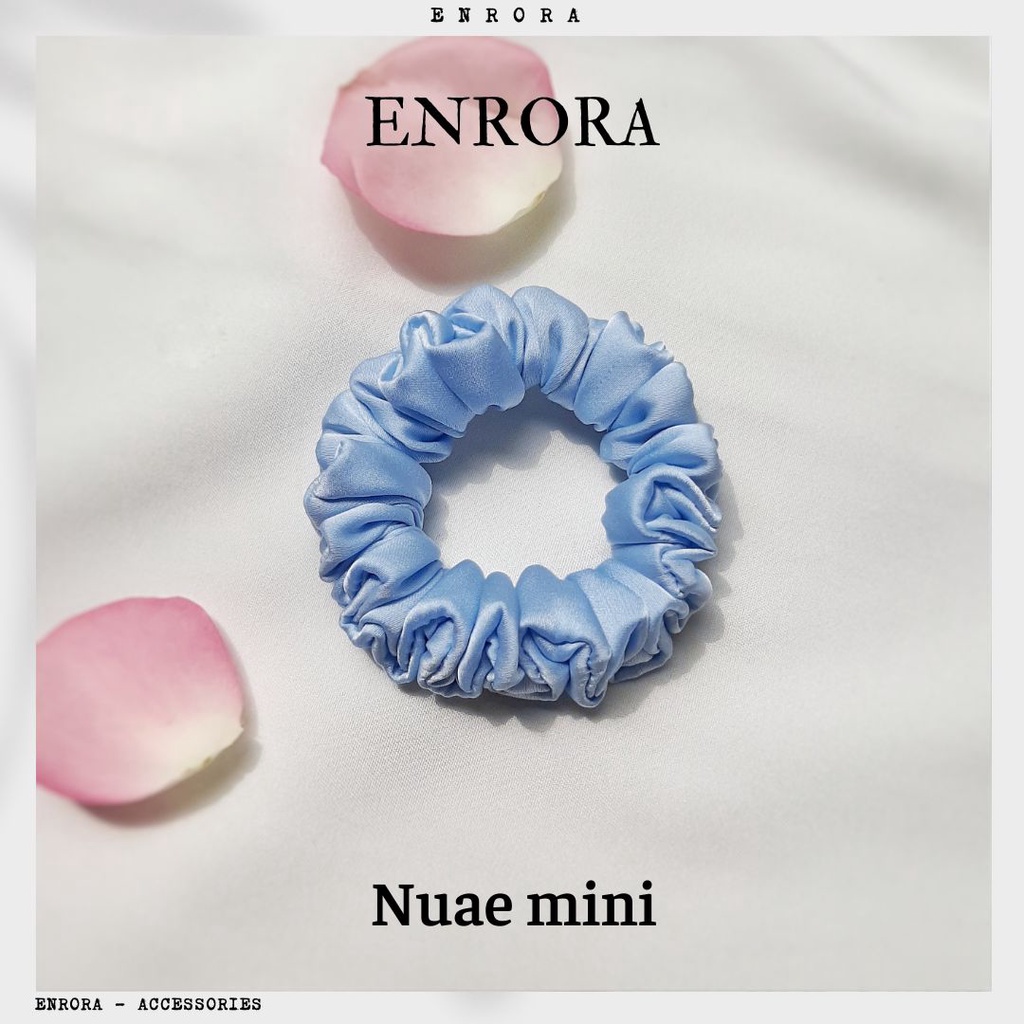 Scrunchies Cột Tóc Vải Lụa Latin ENRORA nhiều màu sắc