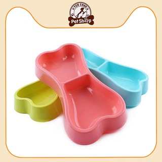 Bát nhựa đôi cao cấp hình xương dành cho chó mèo thú cưng Petshop Yến Châu