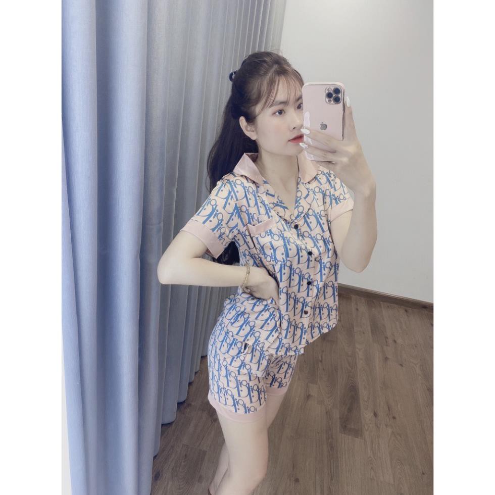 Bộ Đồ Pizama Lụa ,Bộ Lụa Satin Tay Cộc Quần Đùi Họa Tiết Cao Cấp [Hình Ảnh shop tự Chụp ] | BigBuy360 - bigbuy360.vn