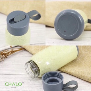 Chai thuỷ tinh 350ml bọc nhựa lúa mạch