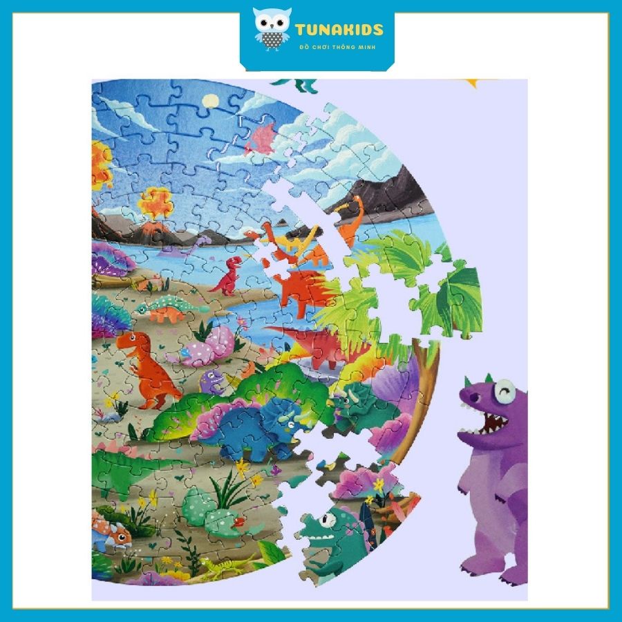 Đồ chơi xếp hình 150 miếng hộp tròn puzzle cao cấp cho bé tìm hiểu và khám phá vũ trụ TunaKids