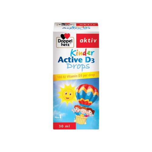 Doppel Herz Kinder Active D3 Drops – Hỗ trợ tăng cường phát triển chiều cao cho trẻ (Hộp 1 lọ x 30ml)