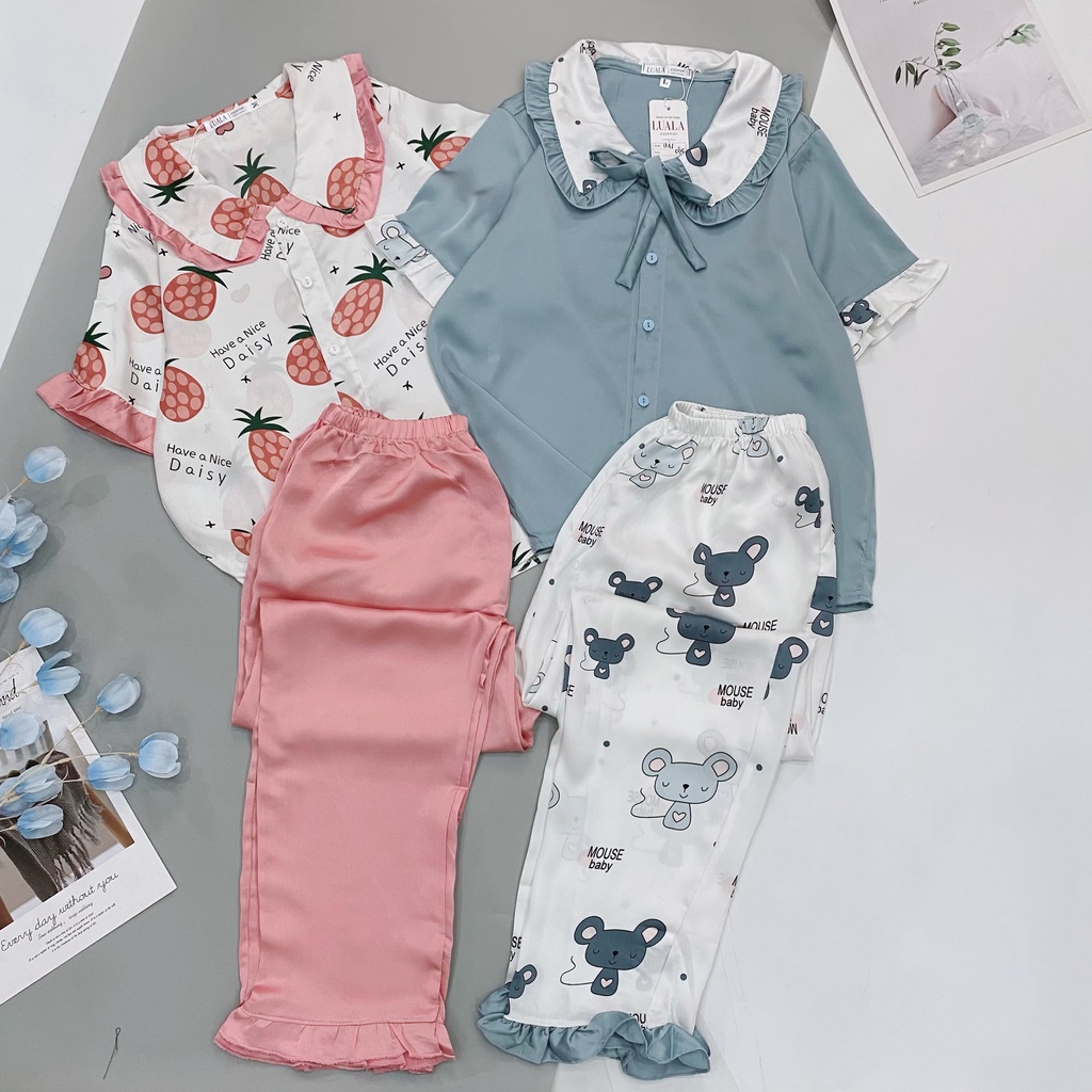 Bộ Lụa 2 dây quần dài Đồ bộ mặc nhà pijama Boody BP01.1 | BigBuy360 - bigbuy360.vn