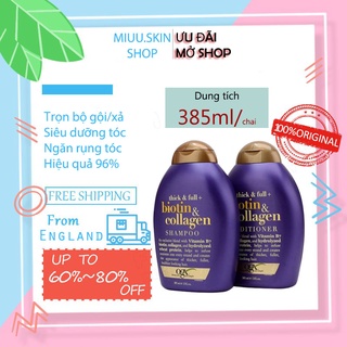Dầu gội Biotin OGX Thick & Full Biotin Collagen 385ml Tím