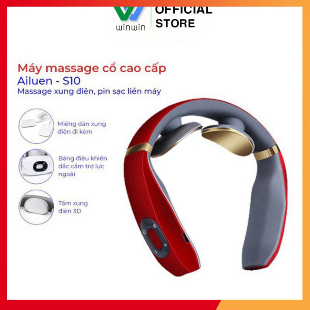 Máy massage cổ vai gáy Ailuen [BH 12 tháng] máy mát xa cổ vai gáy sản phẩm ưa thích dân văn phòng_Vimart