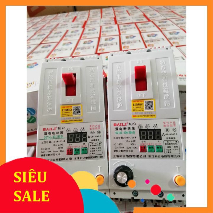 [Chống Dò] Attomat Chống Mất Pha Baili 40A,60A
