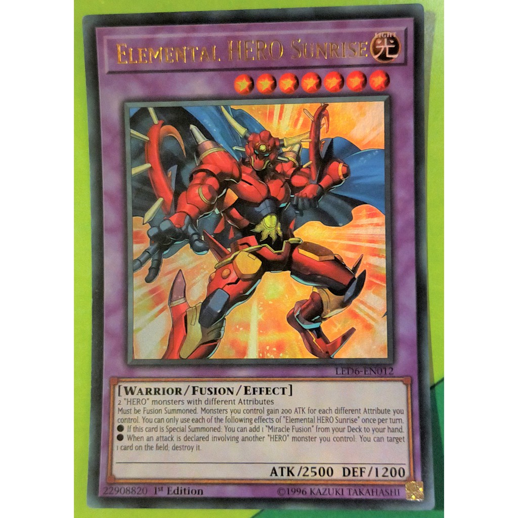 Elemental HERO Sunrise – LED6-EN012 – Ultra Rare 1st Edition