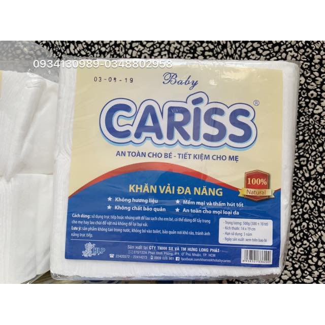 Bộ Sản Phẩm 1kg /2gói Khăn Vải Khô Baby Caríss - 1000 tờ