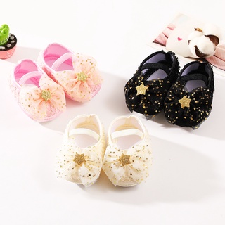 Set Băng Đô Cài Tóc + Giày Tập Đi Đế Mềm Cho Bé