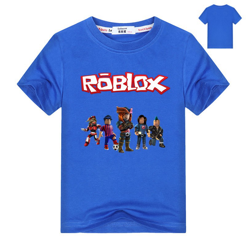 Áo thun cotton ngắn tay in ROBLOX cho bé