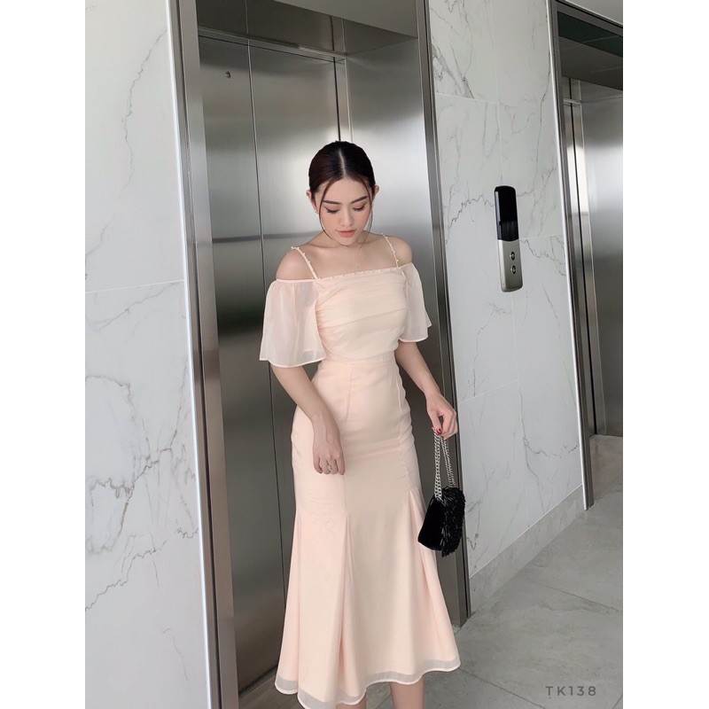 Đầm dự tiệc🌷Hình thật shop chụp 🌷Đầm voan dự tiệc 2 dây trễ vai | BigBuy360 - bigbuy360.vn