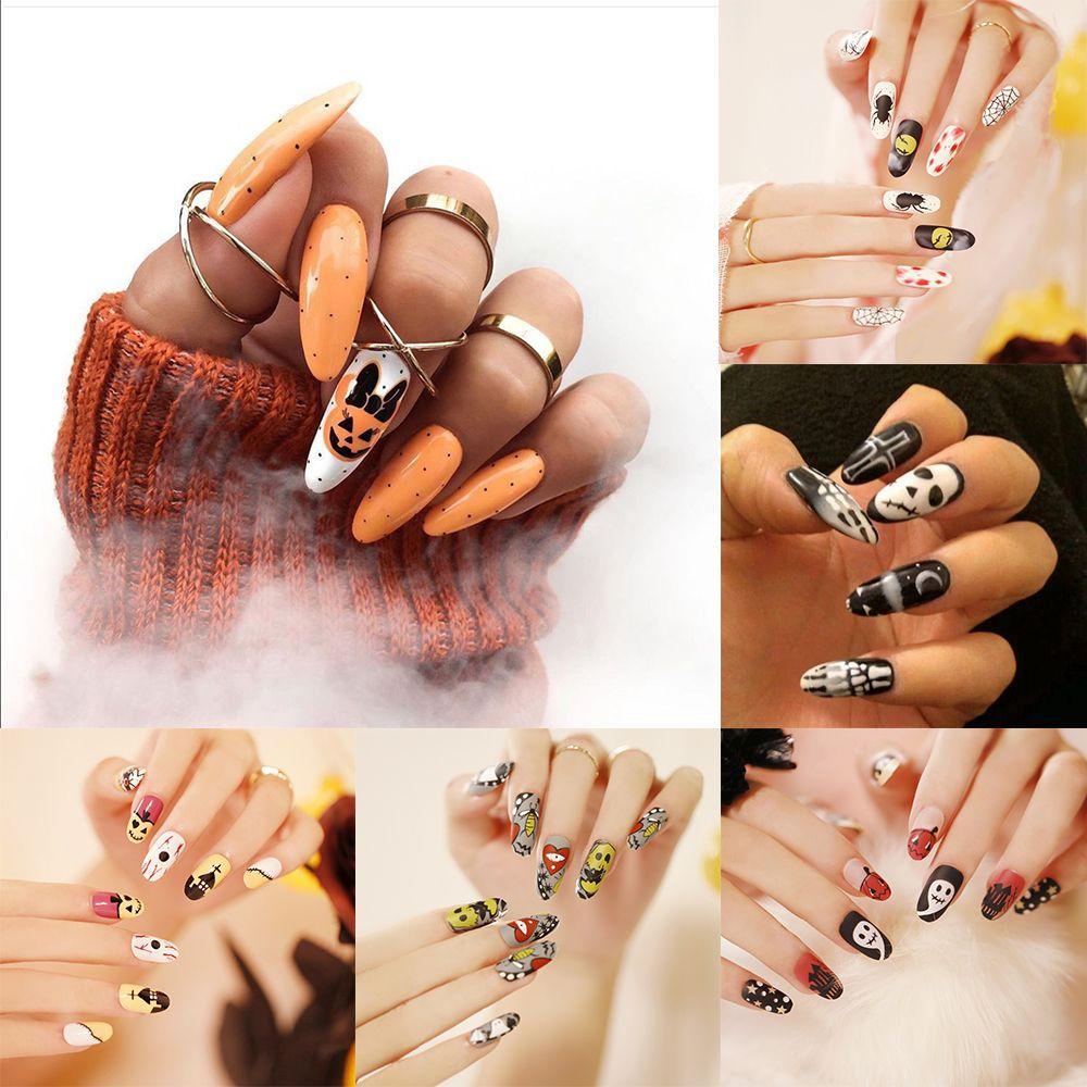 Hộp 24 Móng Tay Giả Hóa Trang Halloween