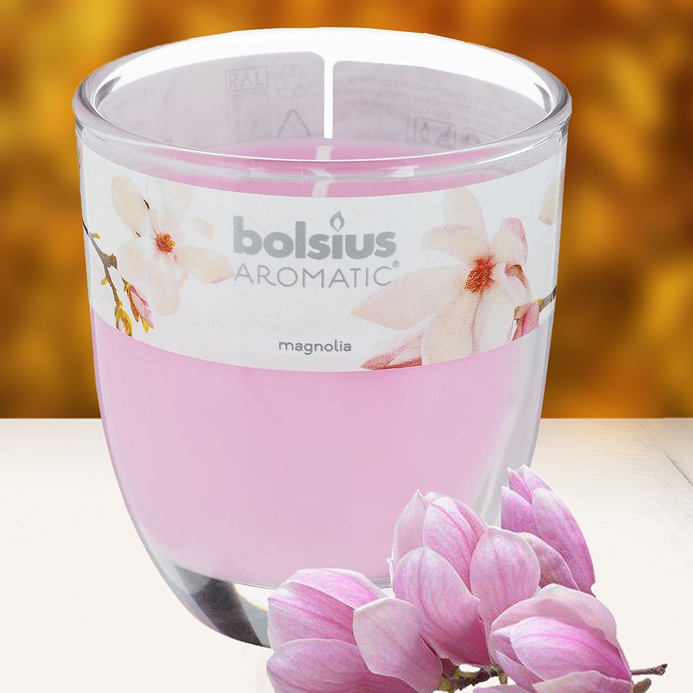 Ly nến thơm tinh dầu Bolsius Magnolia 105g QT024332 - hoa mộc lan, nến trang trí, khử mùi, thơm phòng, thư giãn