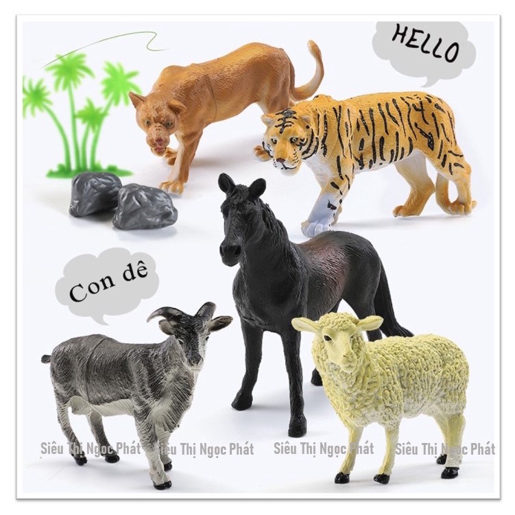 [LOẠI 1_NHỰA ABS] Thùng Động Vật 58 Chi Tiết_Nhựa An Toàn cho Bé sử dụng