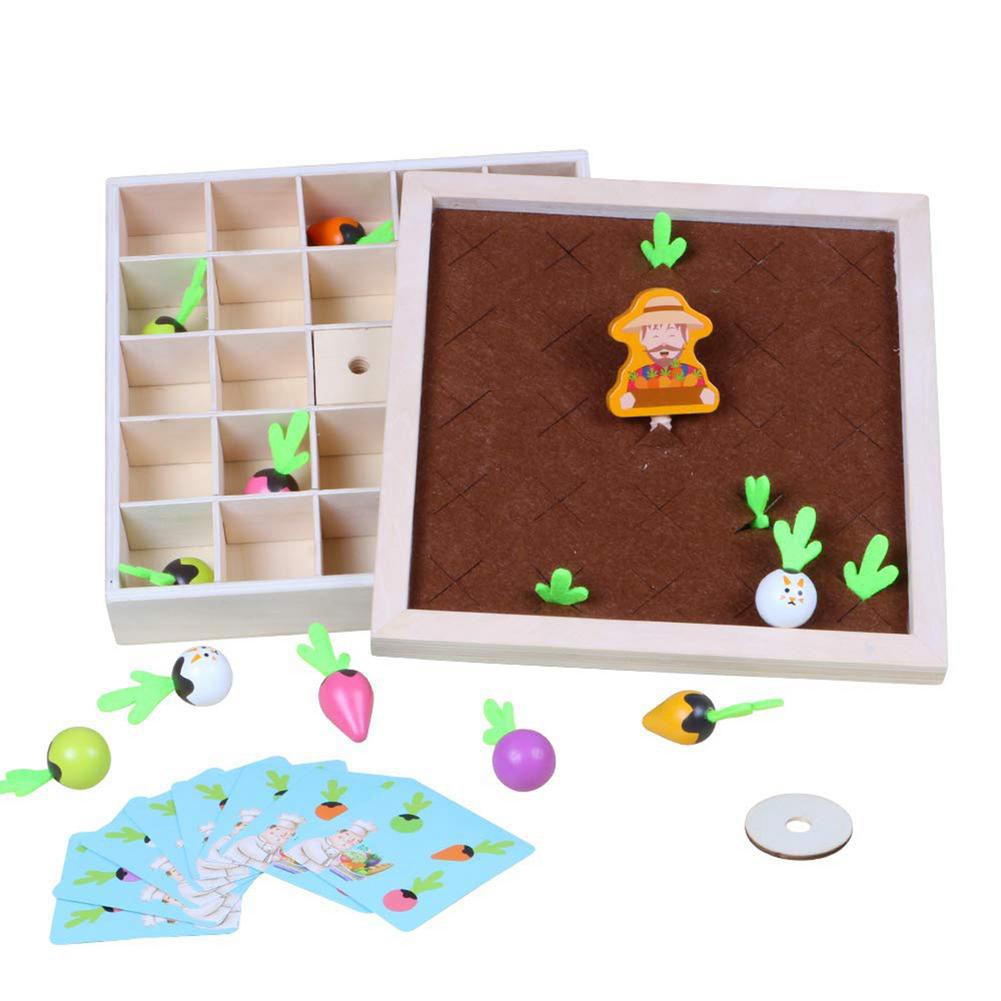 Đồ Chơi Gỗ Montessori Rèn Luyện Khả Năng Ghi Nhớ Cho Bé Mô Phỏng Trò Chơi Trồng Cây Và Nấu Ăn - Memory Game