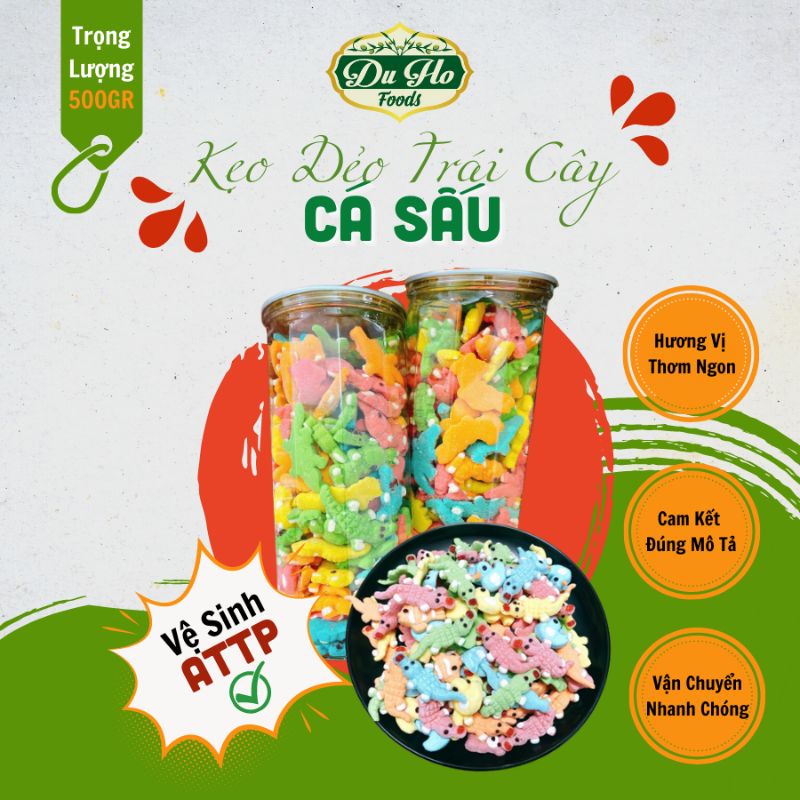 Kẹo dẻo trái cây cá sấu _ Ăn Vặt Giá Rẻ DuHo Foods