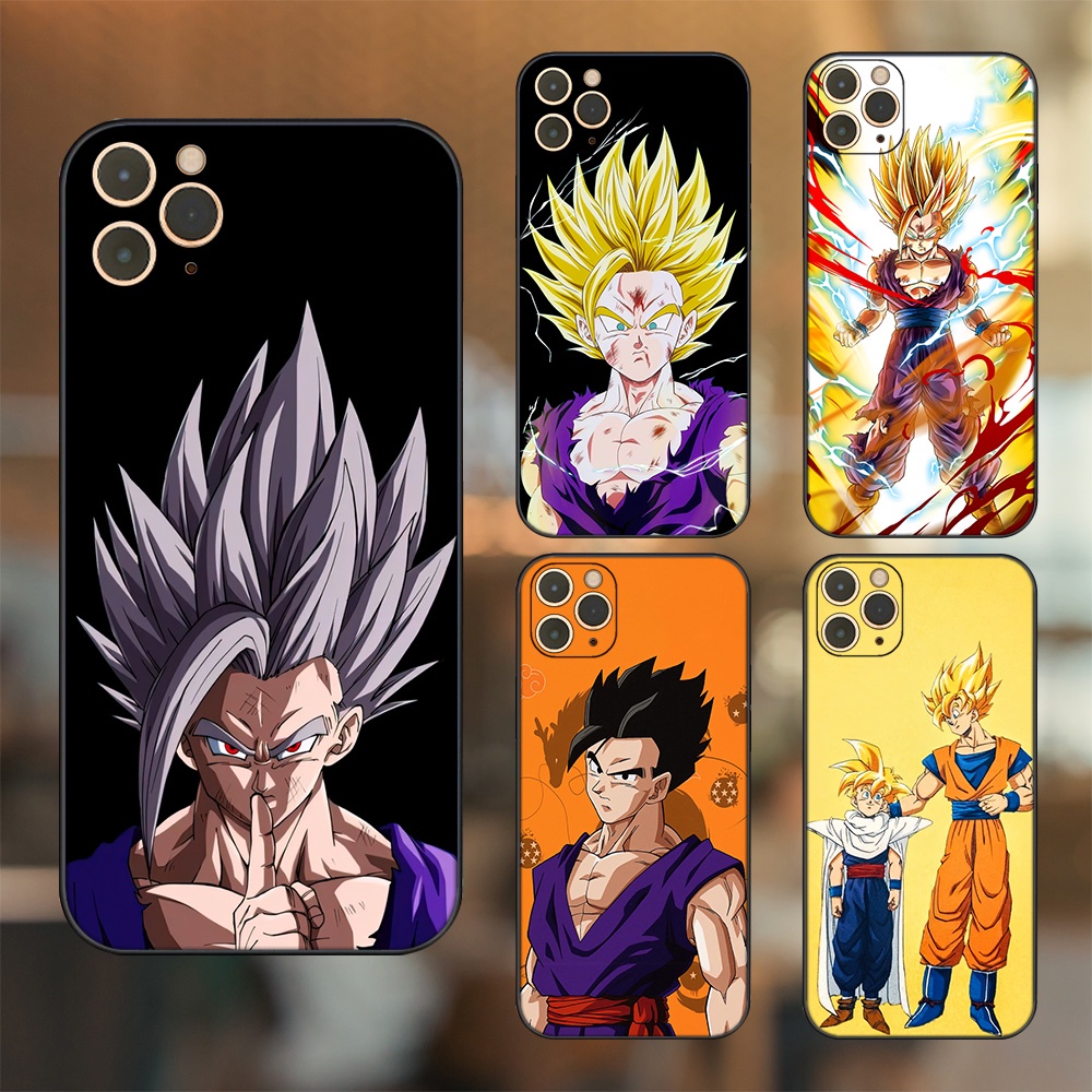 Ốp lưng iPhone 11 Pro Max dẻo đen cạnh vuông in hình Gohan Dragon Ball