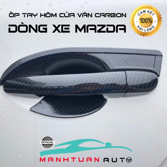 Ốp tay nắm, hõm cửa CARBON xe Mazda 2, Mazda 3, Cx5 , Mazda 6, Cx8 vân cacbon cao cấp