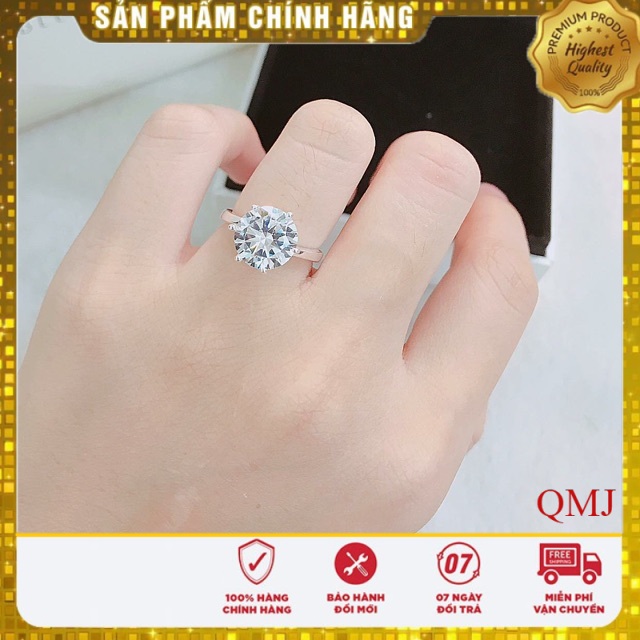 Nhẫn nữ đính đá cầu hôn - Nhẫn QMJ bạc chuẩn sáng đẹp/ Bảo hành đổi trả 7 ngày miễn phí